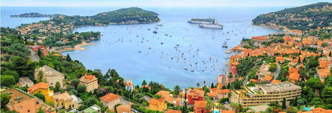 View of the glittering sea in Nice