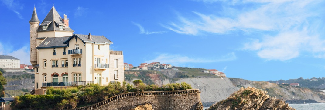 Biarritz cliffs and ocean
