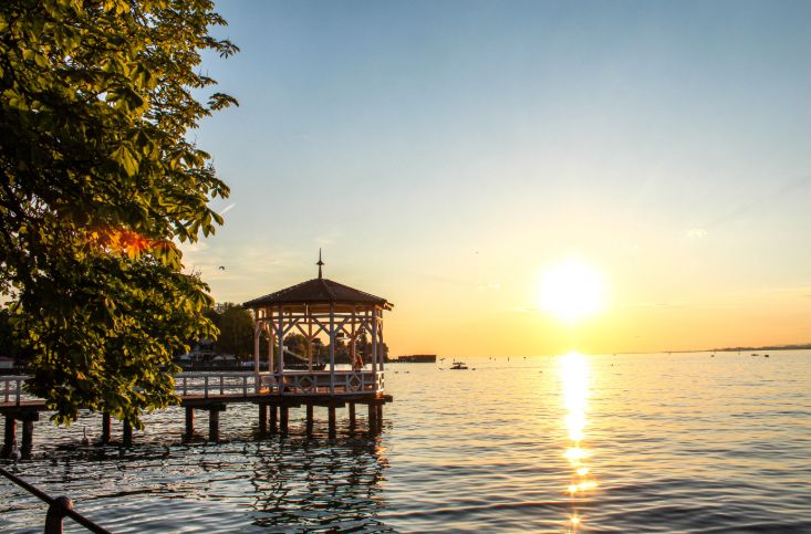 Sonnenuntergang am Bodensee.