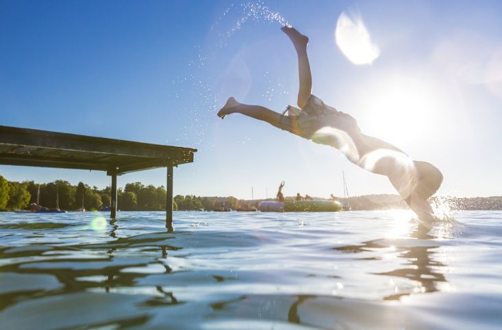 Schwimmen im Chiemsee.