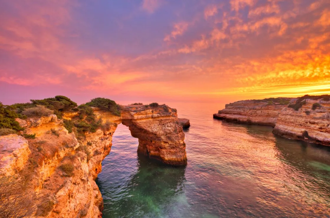 sunset over water