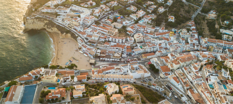 aerial view of the Portuguese coastline