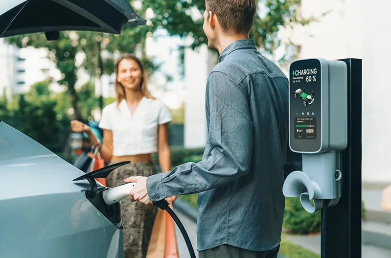 EV charging station USA road trip