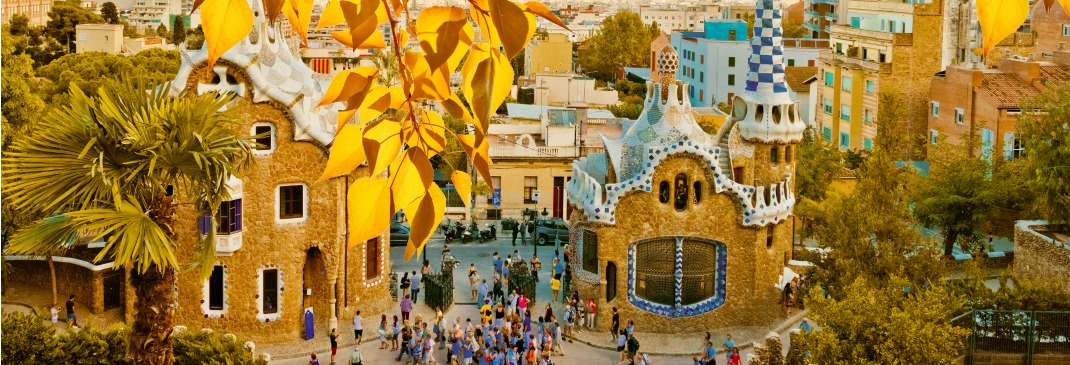 Colourful buildings in Barcelona