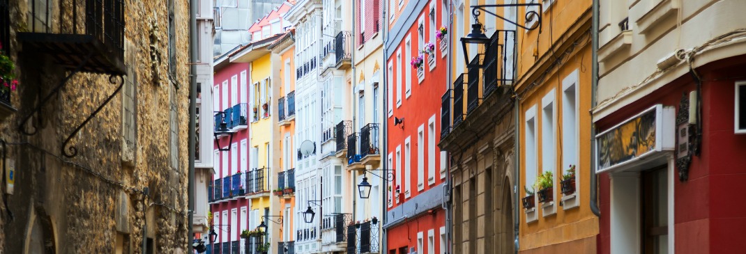 Houses in the old town of Vitoria, Spain