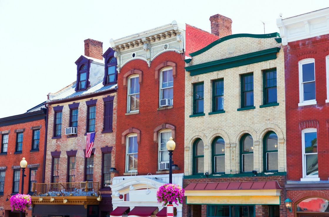 Georgetown buildings Washington DC.