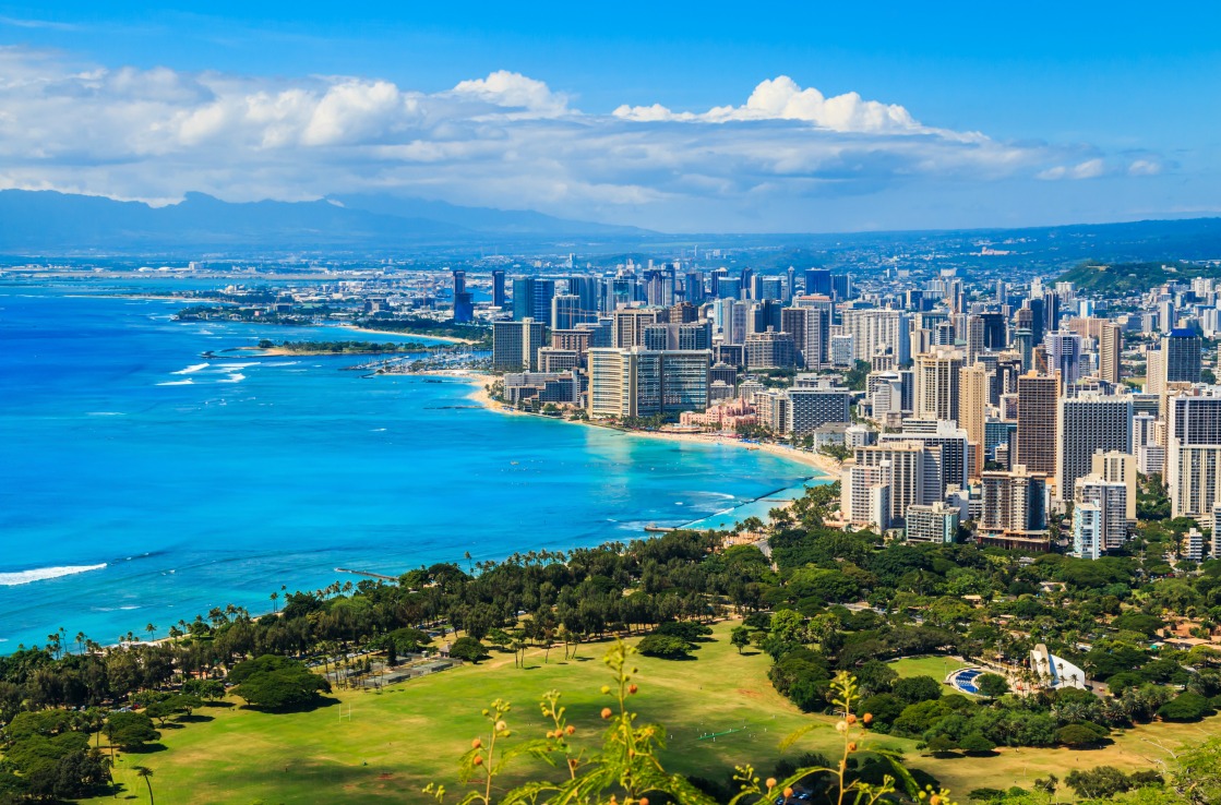 Die Skyline von Honolulu in Hawaii