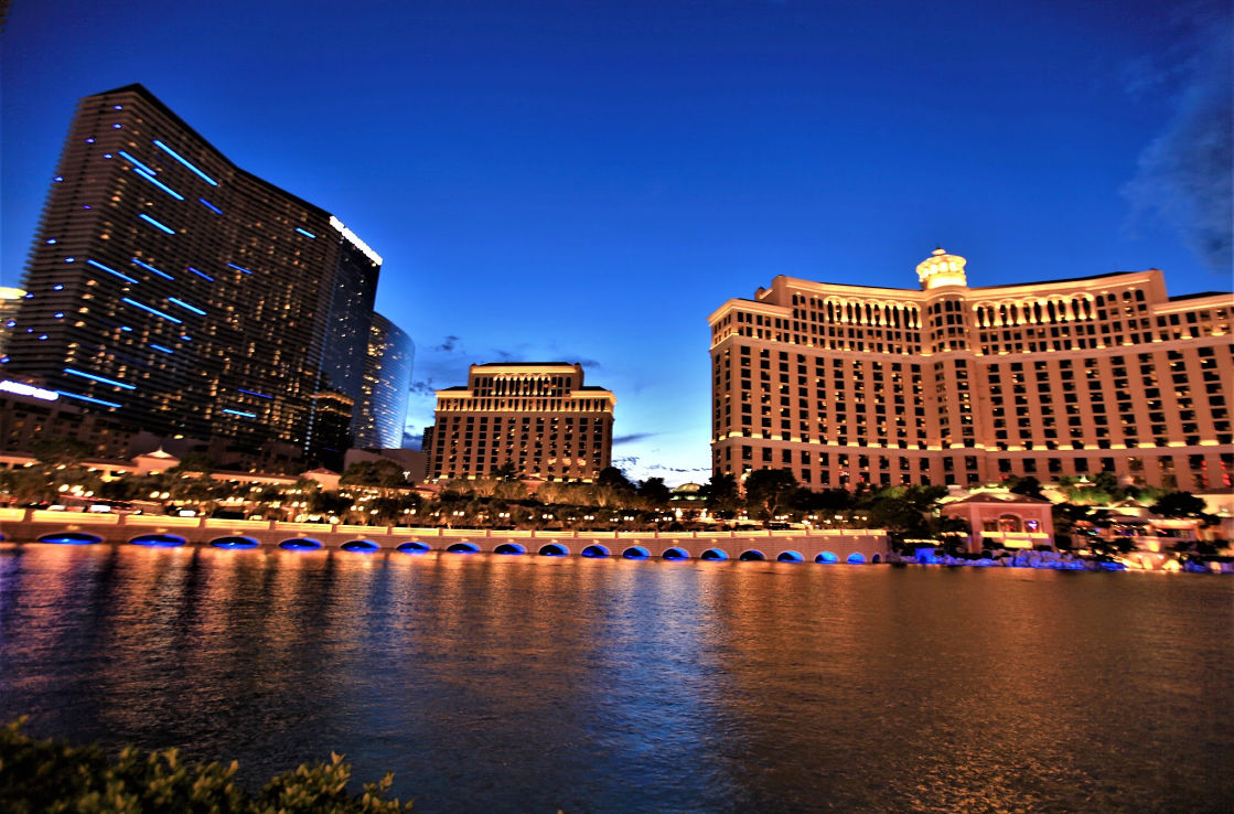 Bellagio in Las Vegas mit Beleuchtung