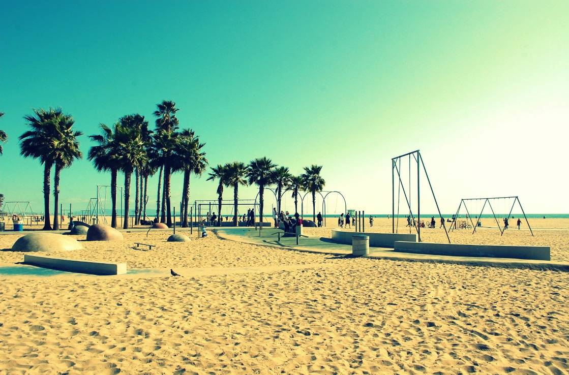 Spielplatz am Strand von Santa Monica.