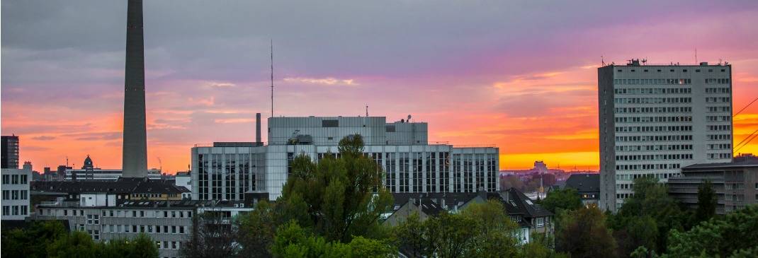 Düsseldorf bei Sonnenuntergang