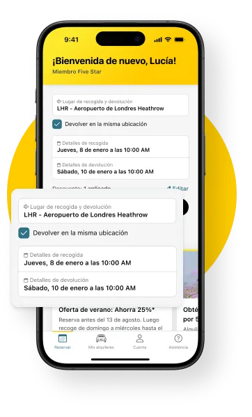 Reserva fácil con el alquiler de coches Hertz Reserva fácil - Aplicación de Alquiler de Coches