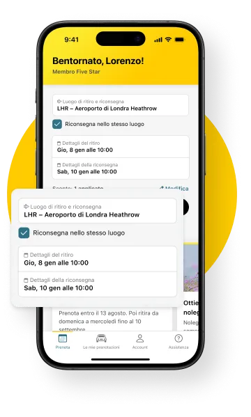 Prenotazione facile con il noleggio auto Hertz Prenotazione facile – Applicazione di Noleggio Auto