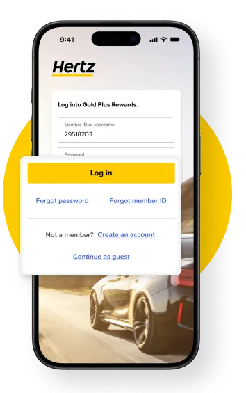 Hertz Gold Plus car hire app