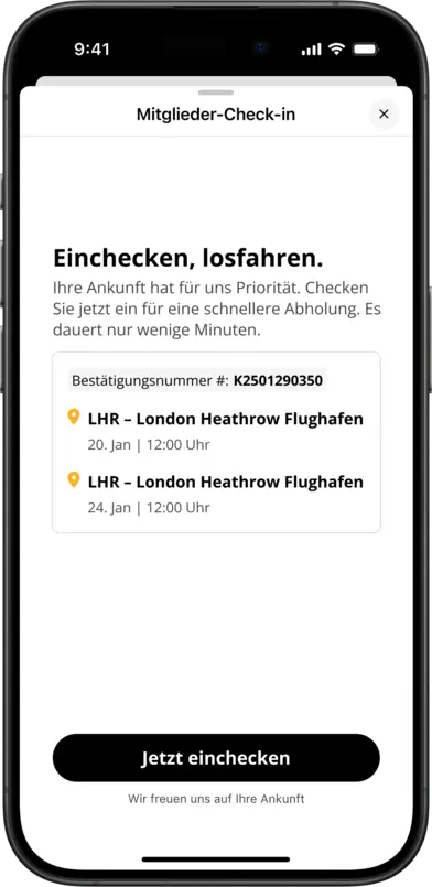 Nahtloser check-in