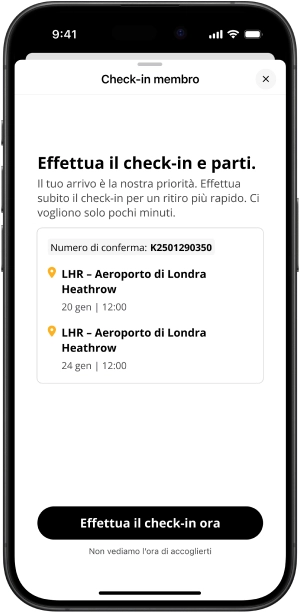 Check-in semplificato